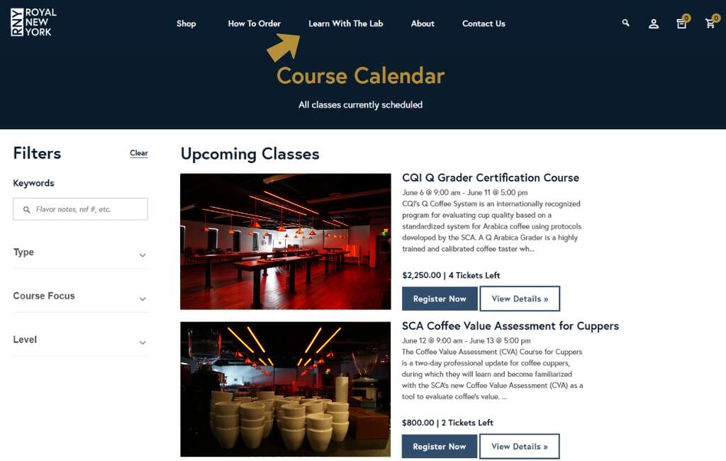 course offerings from The Lab by Royal New York