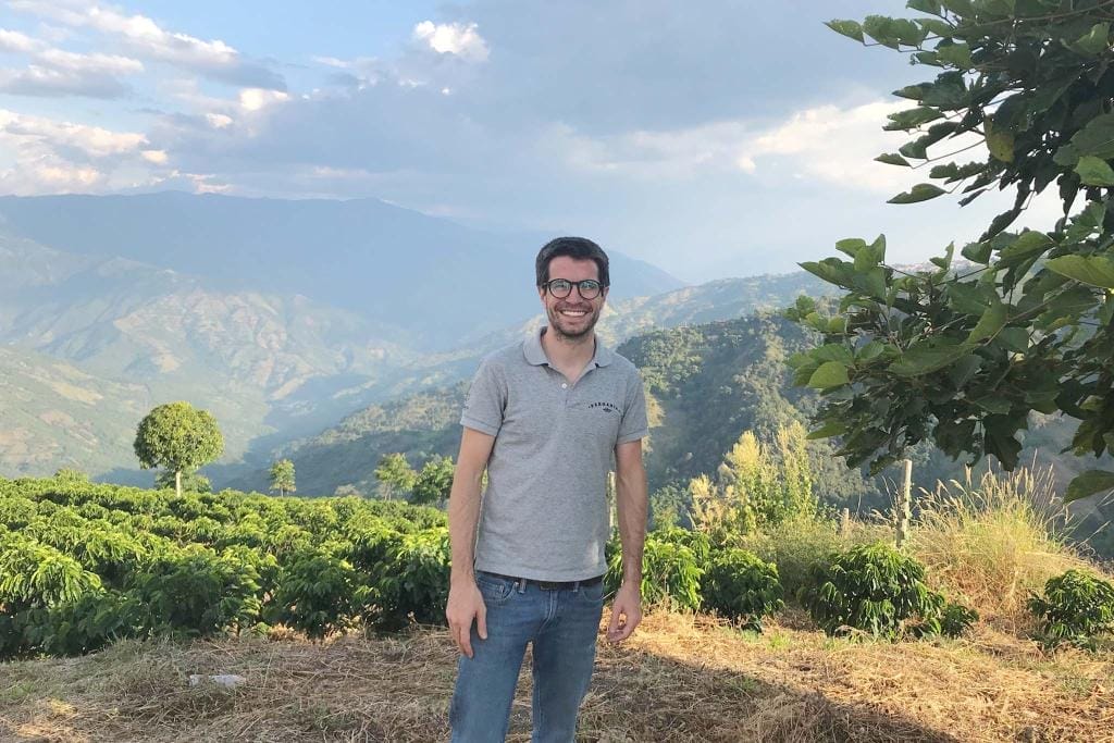 Pedro Echavarria of Pergamino Specialty Coffee on his specialty coffee farm in Colombia