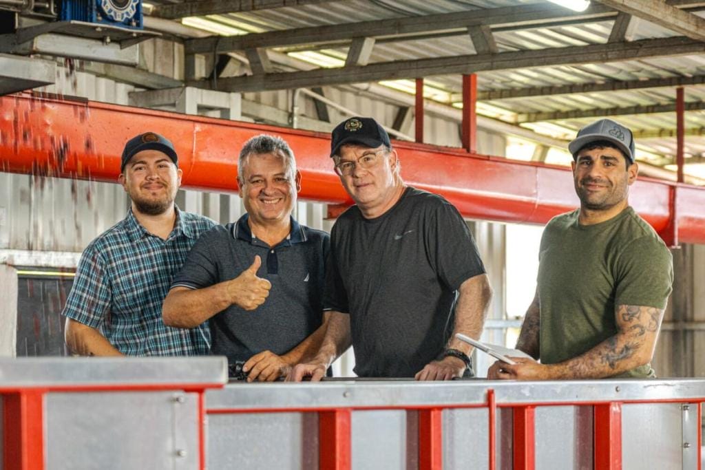 Team RNY on location at Las Lajas' specialty coffee mill in Costa Rica