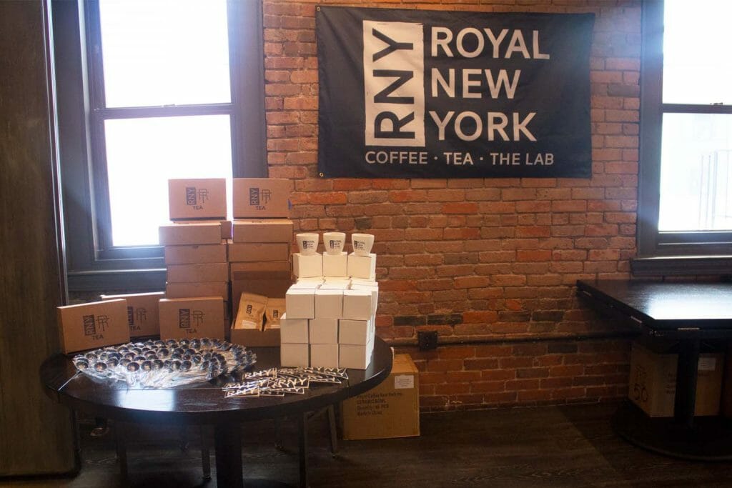 Royal New York's swag table at Trillium Brewery event