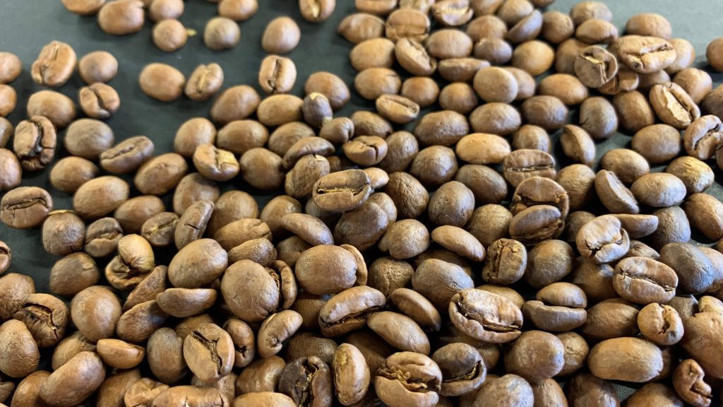 Photo of specialty coffee beans that were roasted too light