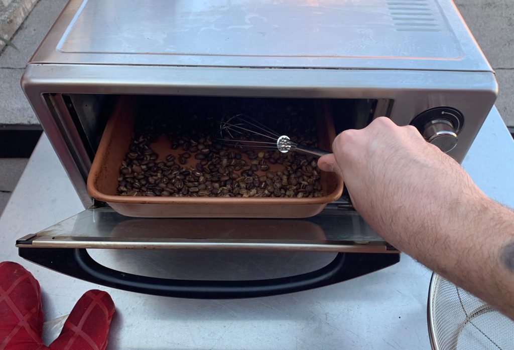 specialty coffee roasting in an electric oven