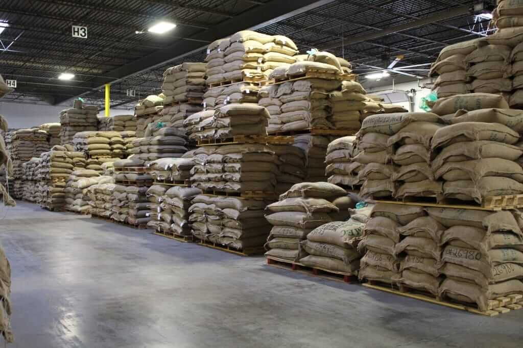 green coffee storage