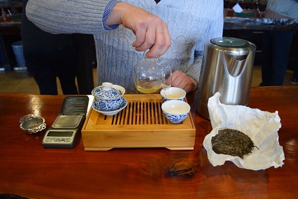 puer tea being brewed gongfu style at Royal Tea New York