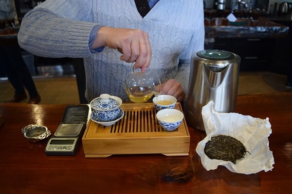 puer tea being brewed gongfu style at Royal Tea New York