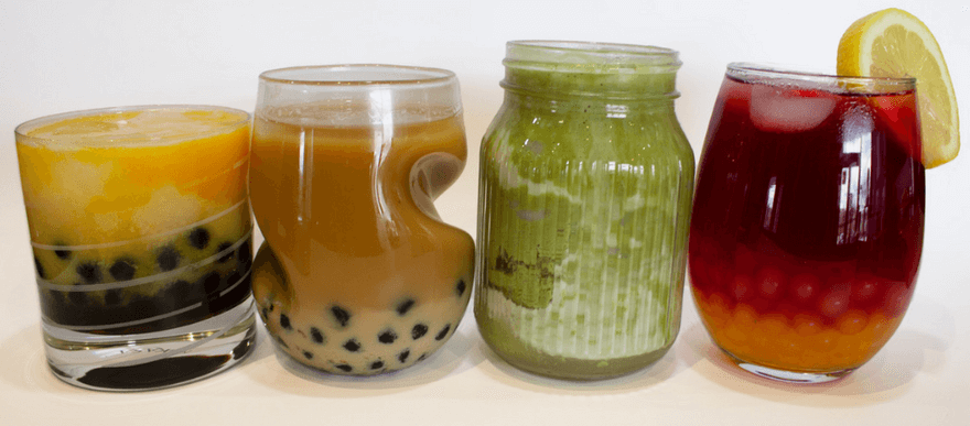 Assortment of Royal Tea New York bubble tea drinks