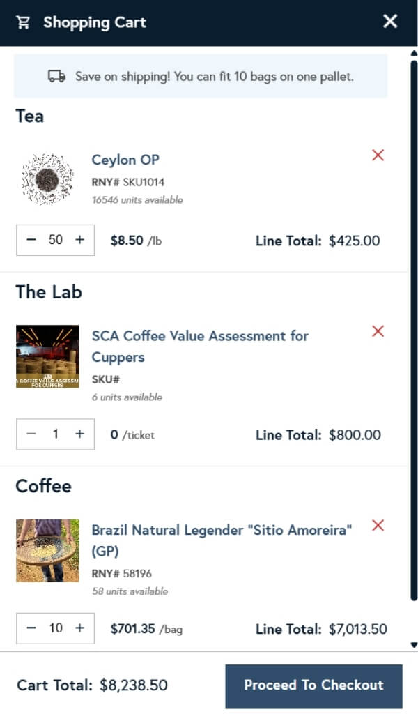 new site combined cart