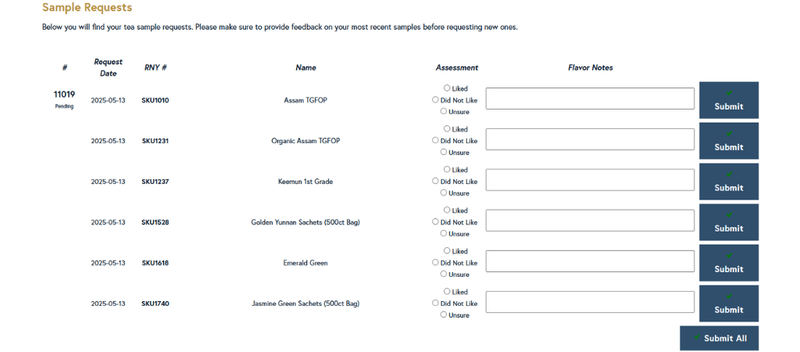 sample request feedback