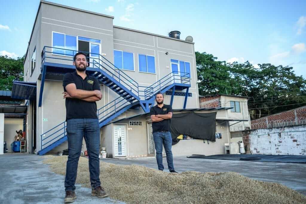 Yonatan and Julian at their warehouse in Campo Alegre