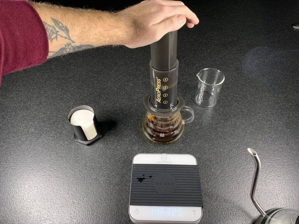 Aeropress coffee brewing at Royal New York