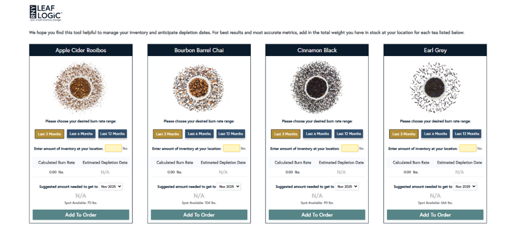 virtual tea inventory manager