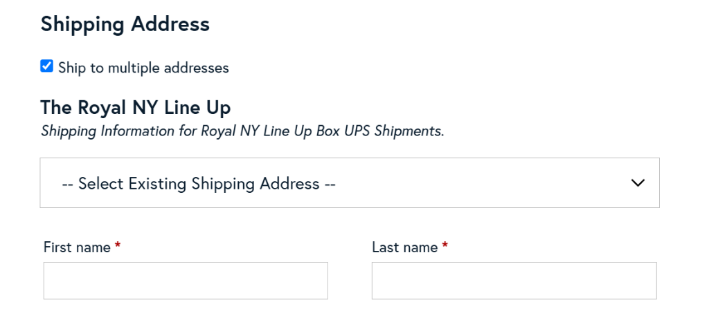 multi shipping address checkout process