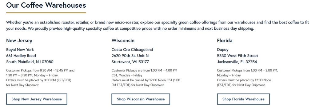 RNY warehouse ordering cutoff times