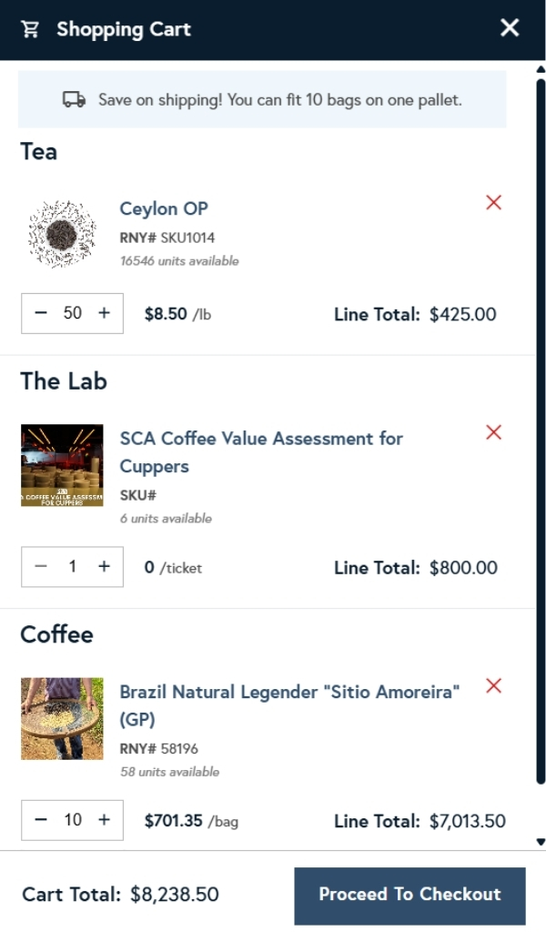 new site combined cart
