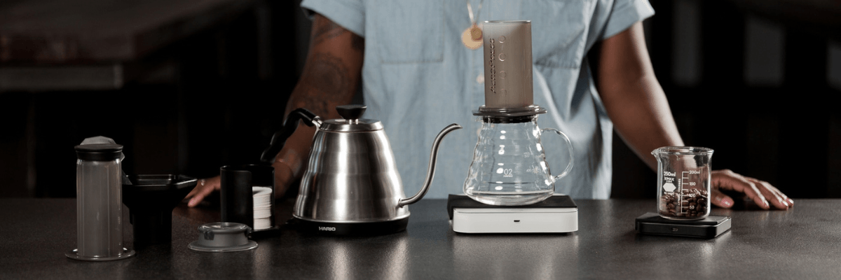 third wave coffee brewing setup