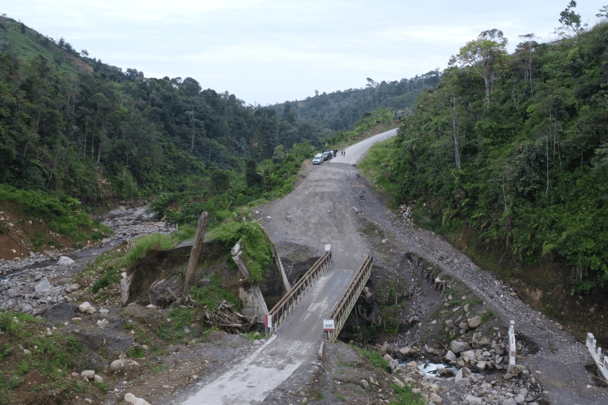 Damage from tropical cyclone in Sumatra